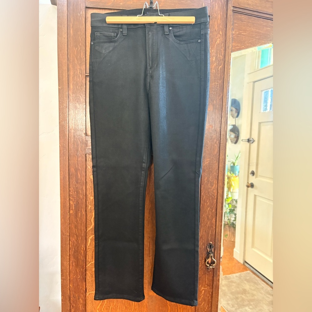 PAIGE Cindy Black Fog Luxe coated denim Jeans
